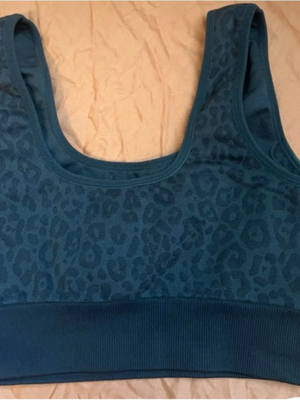 Women's Dark Teal Leopard MINIBEAST Sports Bra